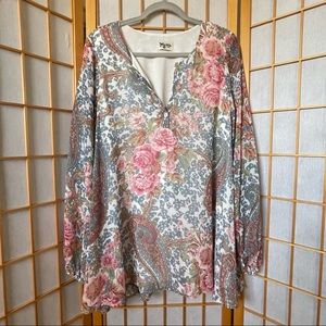 Show Me Your MuMu Jamie long sleeve floral paisley tunic dress Large